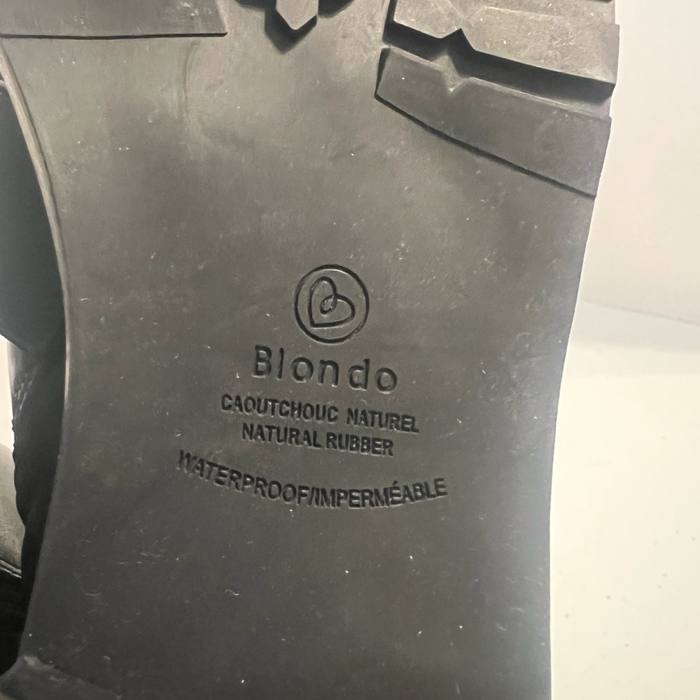 Blondo Camila Waterproof Black Leather Triple Buckle Moto Boots 9 - Picture 9 of 12